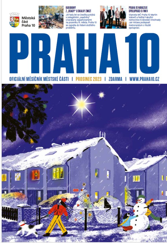 Titulní stránka časopisu Praha 10 - prosinec 2023