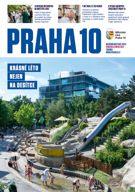 Obálka měsíčníku Praha 10 červenec/srpen 2019