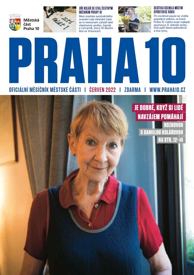 Titulní stránka novin Prahy 10 - červen 2022