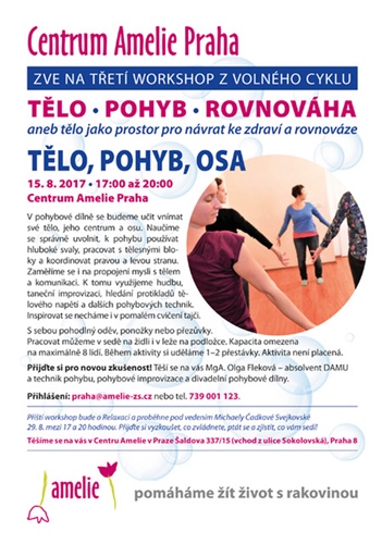 Centrum Amelie - workshop TÉLO, POHYB, OSA