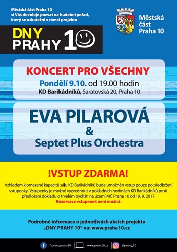 Dny Prahy 10 - koncert Evy Pilarové