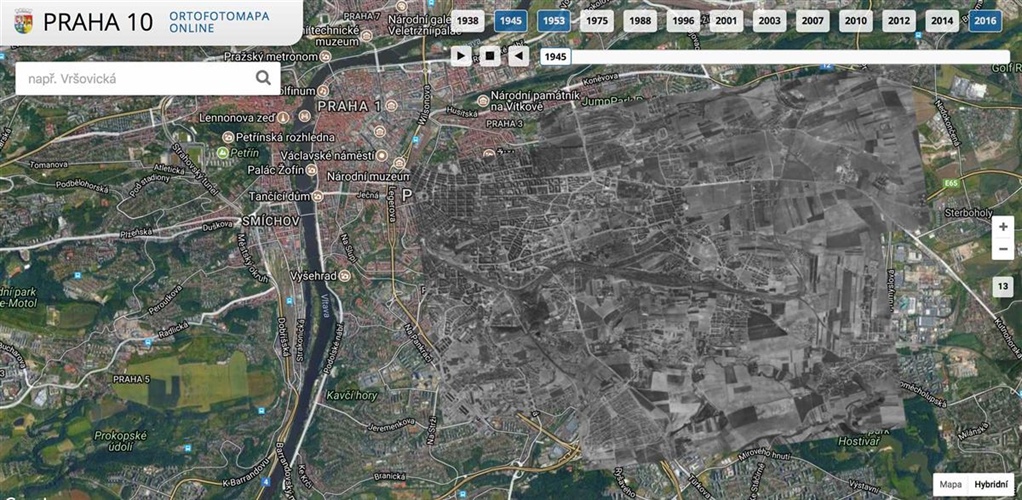 Praha 10 spustila unikátní portál, ukazuje 70 let staré letecké mapy