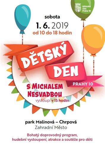 Den dětí s Michalem Nesvadbou 1. 6. v parku Malinová-Chrpová