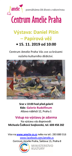 Centrum Amelie: Výstava Daniel Pitín - Papírová věž