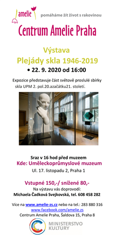 Centrum Amelie: Výstava Plejády skla 1946-2019