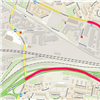 Mapa - uzavírka ulice V Korytech