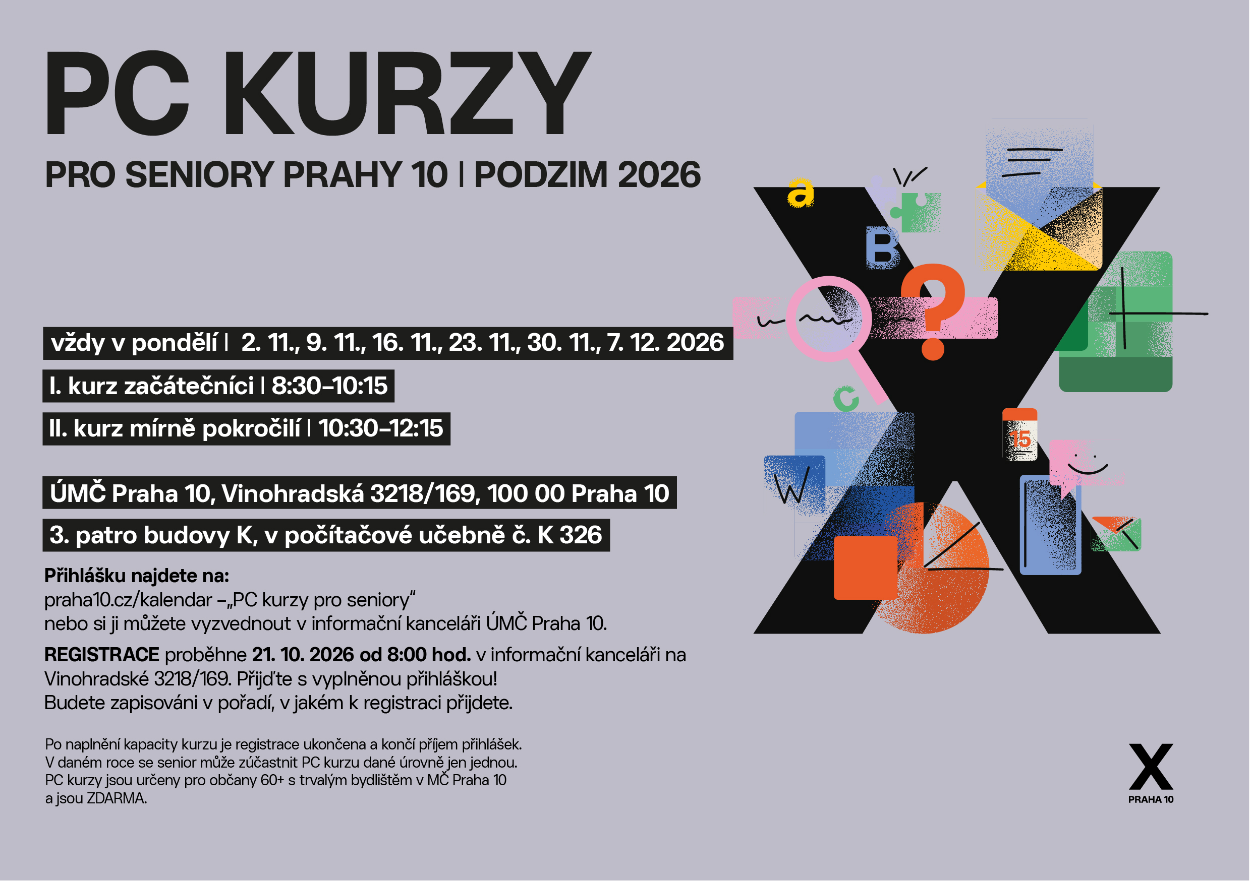 PC kurzy pro seniory 2026 podzim